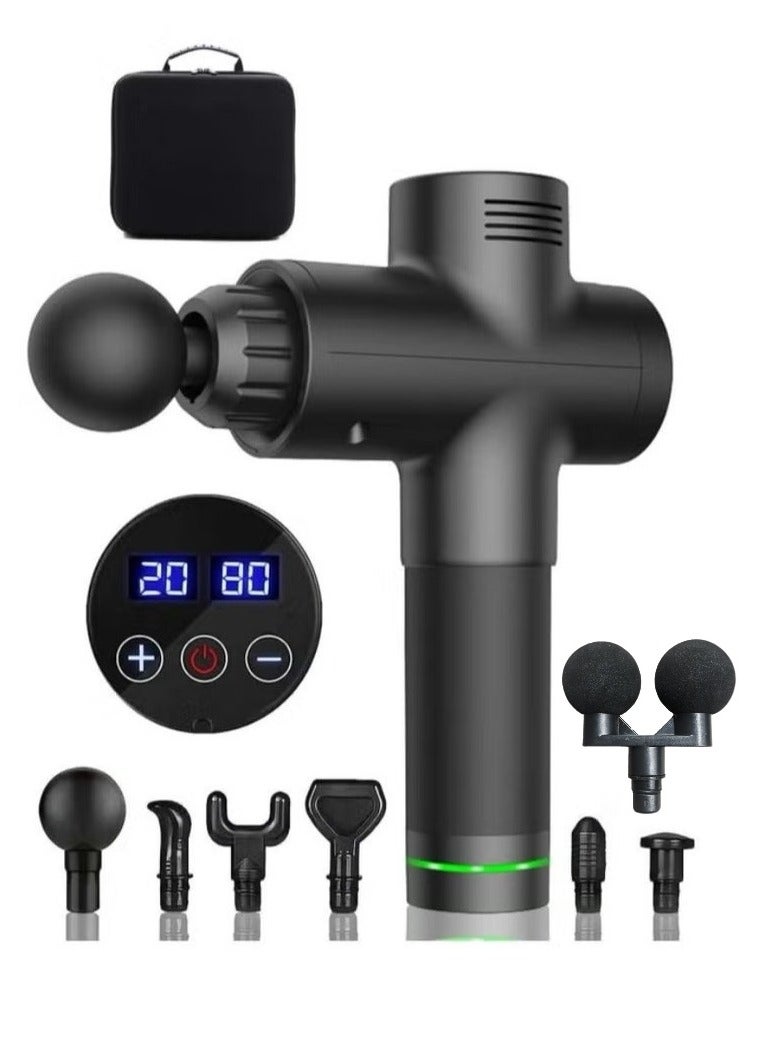 JWSISSIE Deep Tissue Portable Massage Gun 7 Massage Heads Set With Bag - Image 1